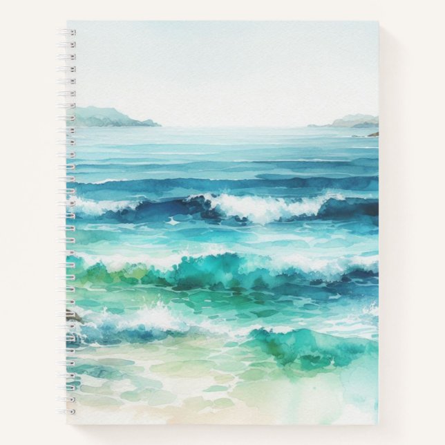 Cuaderno Cuadros acuáticos de Ocean Waves Beach (Anverso)