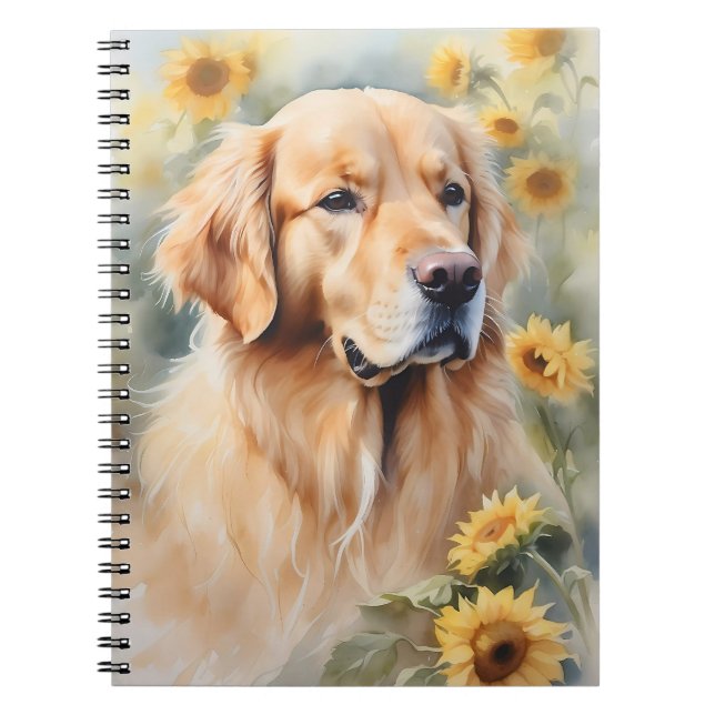 Cuaderno Cuadros acuáticos de recuperación de oro y girasol (Frente)