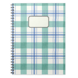 Cuaderno cuadros azules y verdes