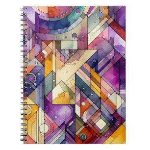 Cuaderno Cuadros de agua de vidrio templado geométrico rico