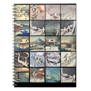 Cuaderno Cuadros de arte de japones sobre paisajes de nieve