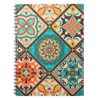 Cuaderno Cuadros de mosaico de mosaicos de colores sin foco