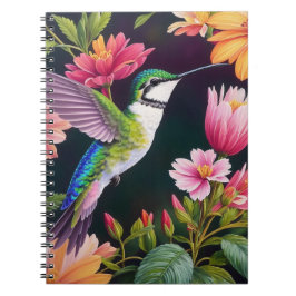 Cuaderno Cuadros Florales De Colorido Hummingbird