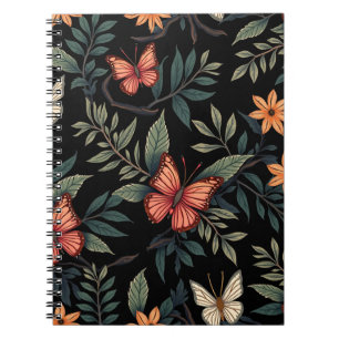 Cuaderno Cuadros portátiles con patrón de mariposa elegante