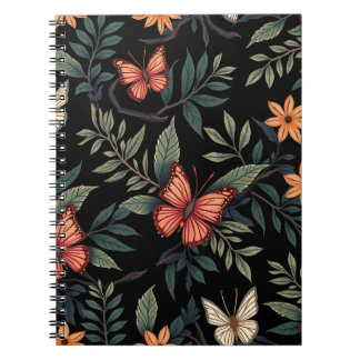 Cuaderno Cuadros portátiles con patrón de mariposa elegante