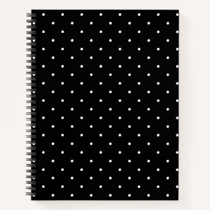 Cuaderno Cuadros puntos de polka blanco negro patrón elega