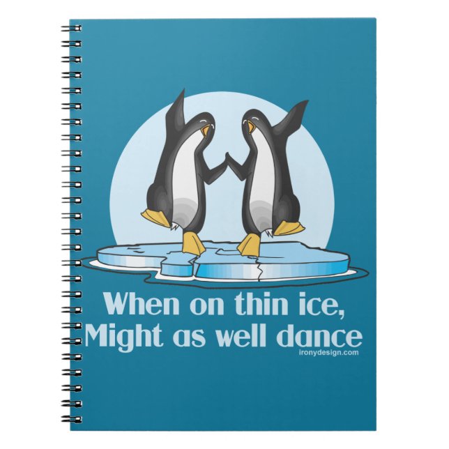 Cuaderno Cuando en diseño divertido de los pingüinos finos (Frente)