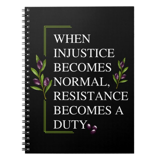 CUADERNO CUANDO LA INJUSTICIA SE HACE NORMAL, LA RESISTENCI (Frente)