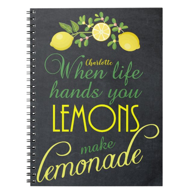 Cuaderno cuando la vida te da limones diario de gratitud (Frente)