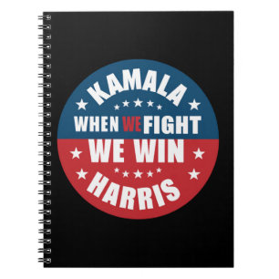 Cuaderno Cuando luchamos, ganamos 2024 Kamala Harris EE. UU