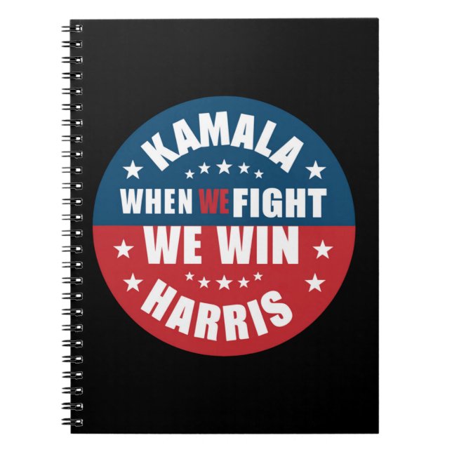 Cuaderno Cuando luchamos, ganamos 2024 Kamala Harris EE. UU (Frente)