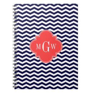 Cuaderno Cuarteto Rojo De Coral De La Armada 3 Monograma Tn