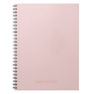 Cuaderno Cuartzo Rosa Personalizado Sencillo sobre Rosa