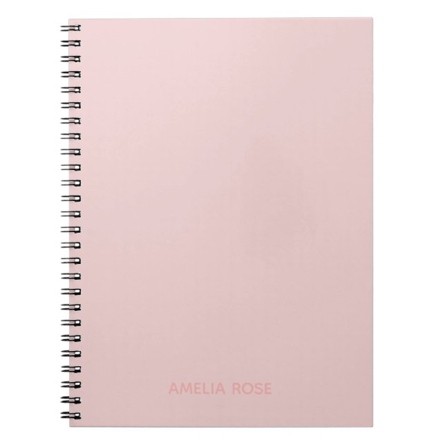 Cuaderno Cuartzo Rosa Personalizado Sencillo sobre Rosa (Frente)