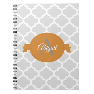 Cuaderno Cuatrefoil naranja portátil personalizado
