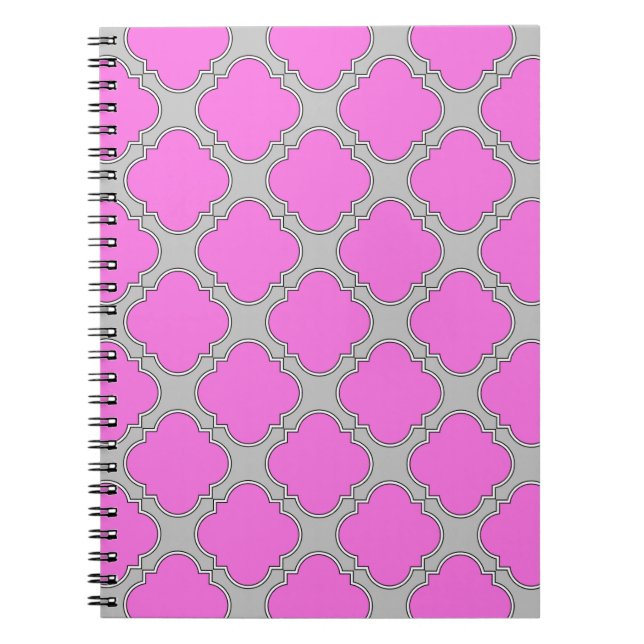 Cuaderno Cuatrefoil rosa y gris (Frente)