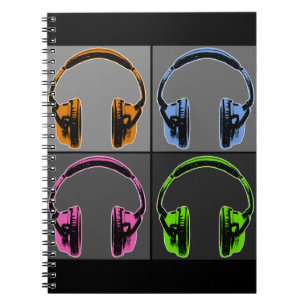 Cuaderno Cuatro Auriculares Pop Art