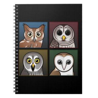 Cuaderno Cuatro búhos del color (oscuros)