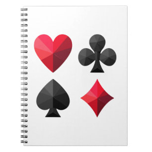 Cuaderno Cuatro conjuntos de cartas de juego: corazones, pa