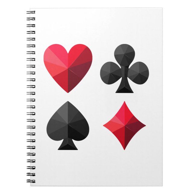 Cuaderno Cuatro conjuntos de cartas de juego: corazones, pa (Frente)