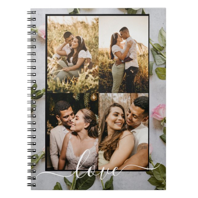 Cuaderno Cuatro fotos románticas de la pareja - (Frente)