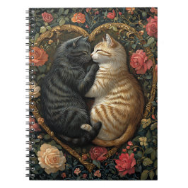 CUADERNO CUATRO GATOS EN EL CORAZÓN FLORAL