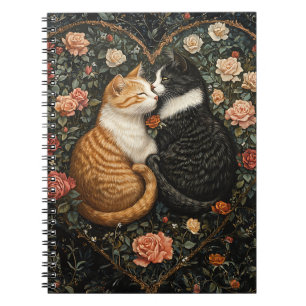 CUADERNO CUATRO GATOS EN EL CORAZÓN FLORAL