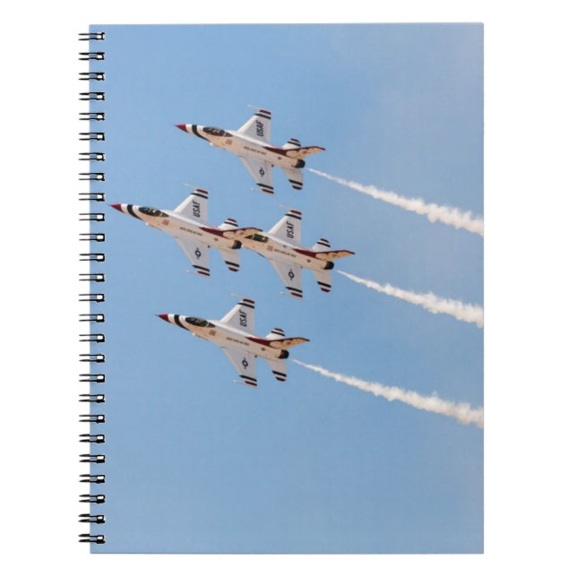 Cuaderno Cuatro Thunderbirds F-16 vuelan en la formación (Frente)