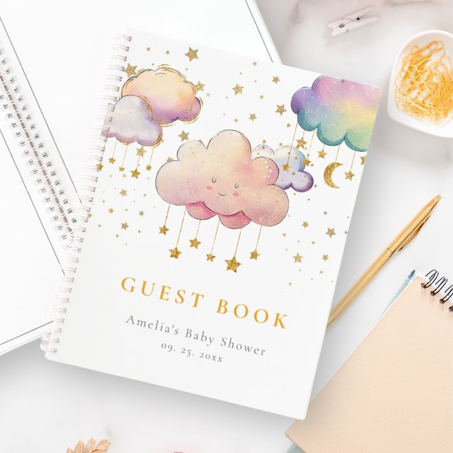 Cuaderno Cubano Cloud Star Baby Shower Guest Book (Subido por el creador)