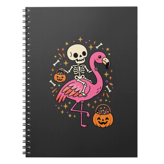 Cuaderno Cubeta De Caramelo De Esqueleto De Flamenco De Hal (Frente)