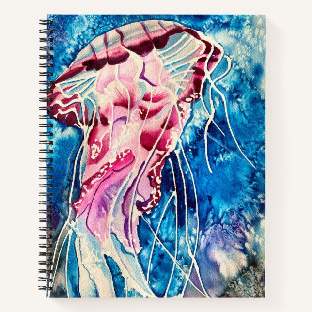 Cuaderno Cubierta acuática de gelatina arte oceánico (Anverso)