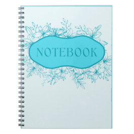 Cuaderno Cubierta azul floral para portátiles