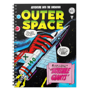 Cuaderno Cubierta de cómics de Retro Sci-Fi Adventure Space