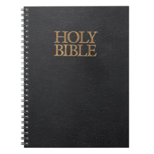 Cuaderno Cubierta de cuero negra de la Sagrada Biblia