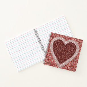 Cuaderno Cubierta de diseño de corazón