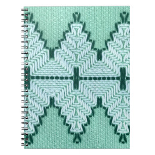 Cuaderno Cubierta de hilados textiles retro, pulso gráfico.