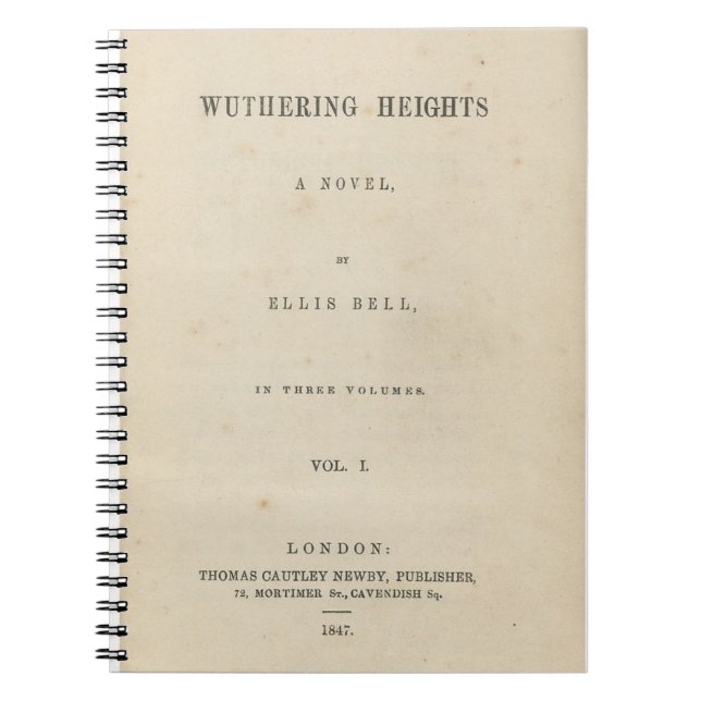 Cuaderno Cubierta de libro de la original 1847 de Cumbres (Frente)