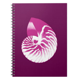 Cuaderno Cubierta de Nautilus - berenjena morada y blanca