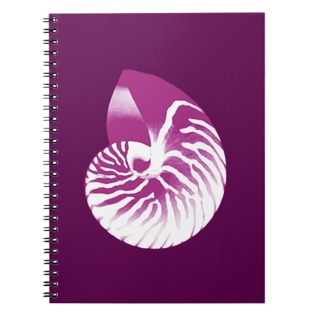 Cuaderno Cubierta de Nautilus - berenjena morada y blanca (Frente)