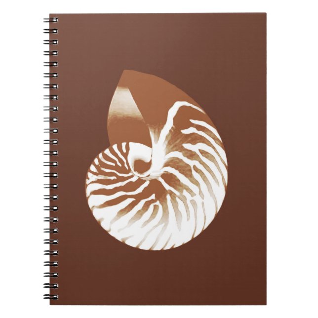 Cuaderno Cubierta de nautilus - marrón y blanco de cacao (Frente)