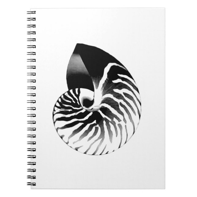 Cuaderno Cubierta de Nautilus - negro, gris y blanco (Frente)