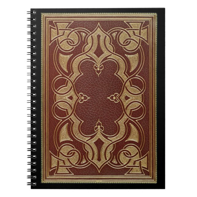 Cuaderno Cubierta del libro de cuero dorado de época (Frente)