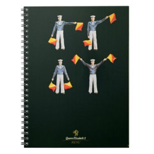 Cuaderno Cubierta del menú a bordo del QE2 (litho del