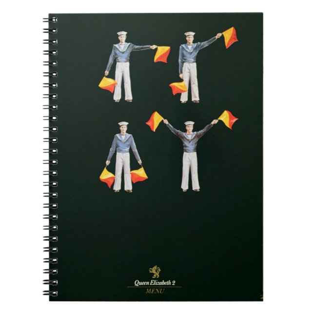 Cuaderno Cubierta del menú a bordo del QE2 (litho del (Frente)