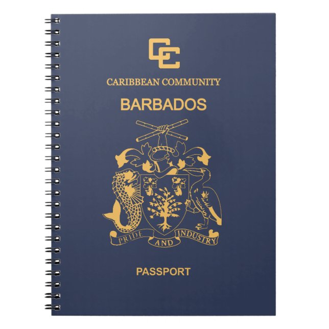 Cuaderno Cubierta del pasaporte de Barbados (Frente)