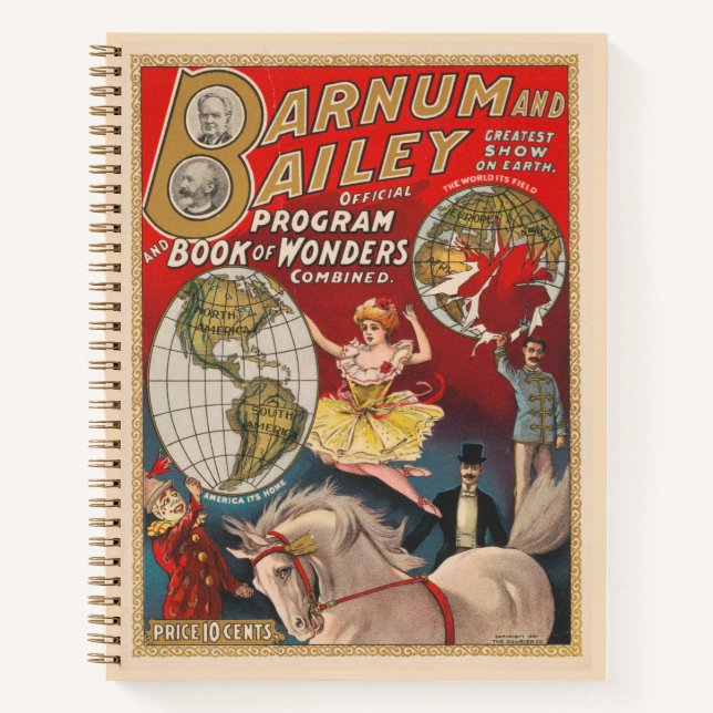Cuaderno Cubierta Del Programa Barnum Y Bailey Vintage (Anverso)