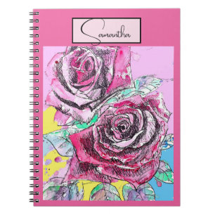 Cuaderno Cubierta inteligente para el iPad rosa rojo Rosas 