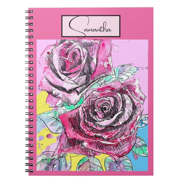 Cuaderno Cubierta inteligente para el iPad rosa rojo Rosas  (Frente)