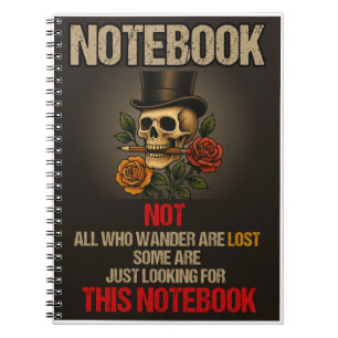 Cuaderno Cubierta negra vintage para portátiles Skull Gothi