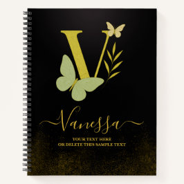 Cuaderno Cubierta para portátiles con mariposa de la letra 